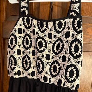 Black and White Crochet Dress